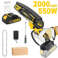 Cordless Mini Chainsaw with 2 Batteries and Toolbox