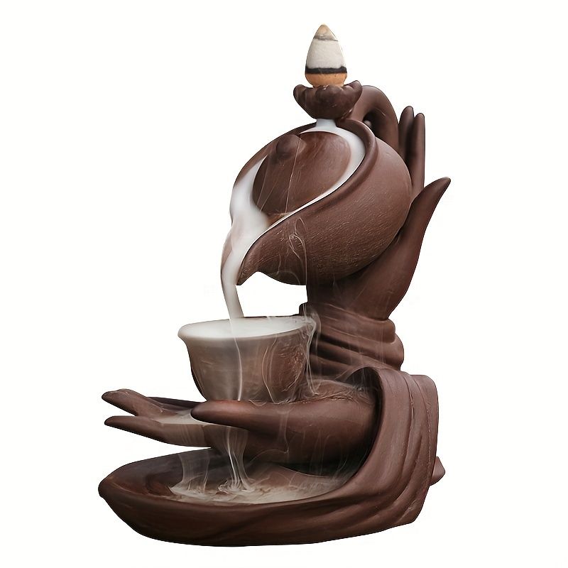 Ceramic Backflow Incense Holder Waterfall Smoke Design