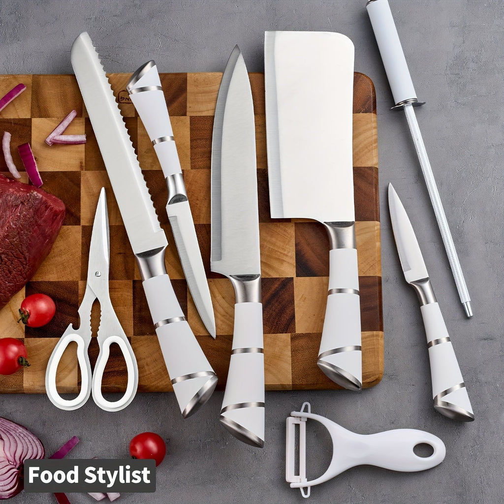9 Piece Kitchen Knife Set with Built-In Sharpener Block