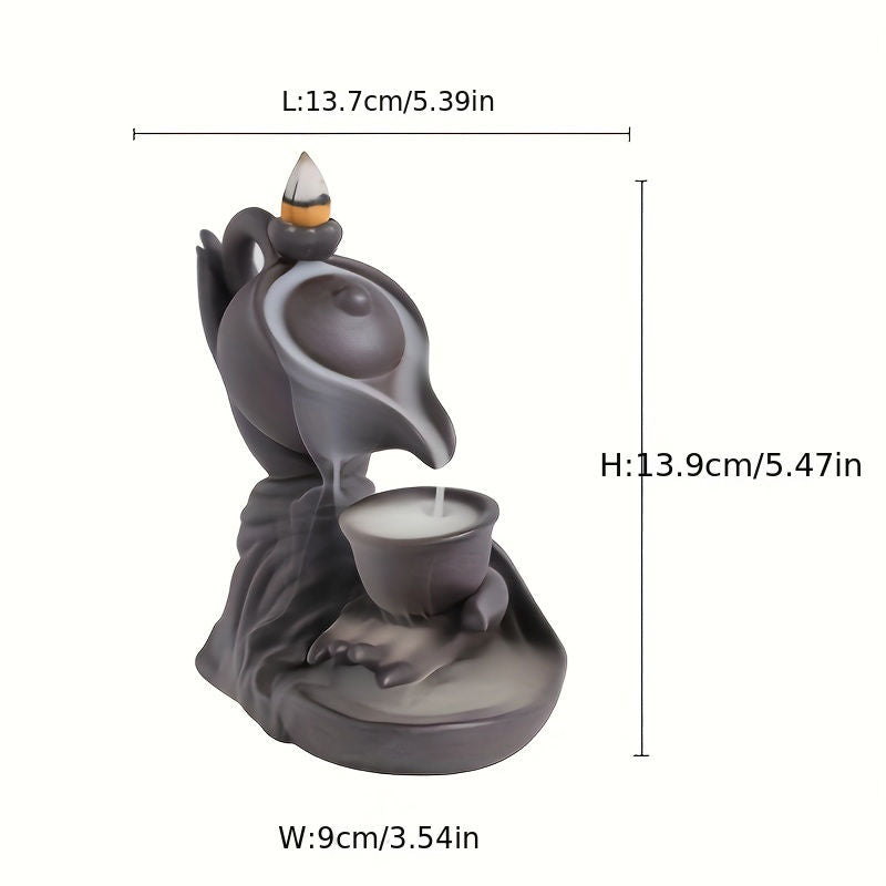 Ceramic Backflow Incense Holder Waterfall Smoke Design