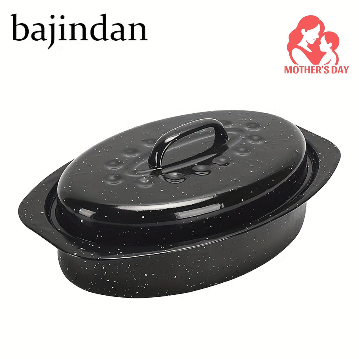 13 Inch Enameled Roasting Pan with Rack