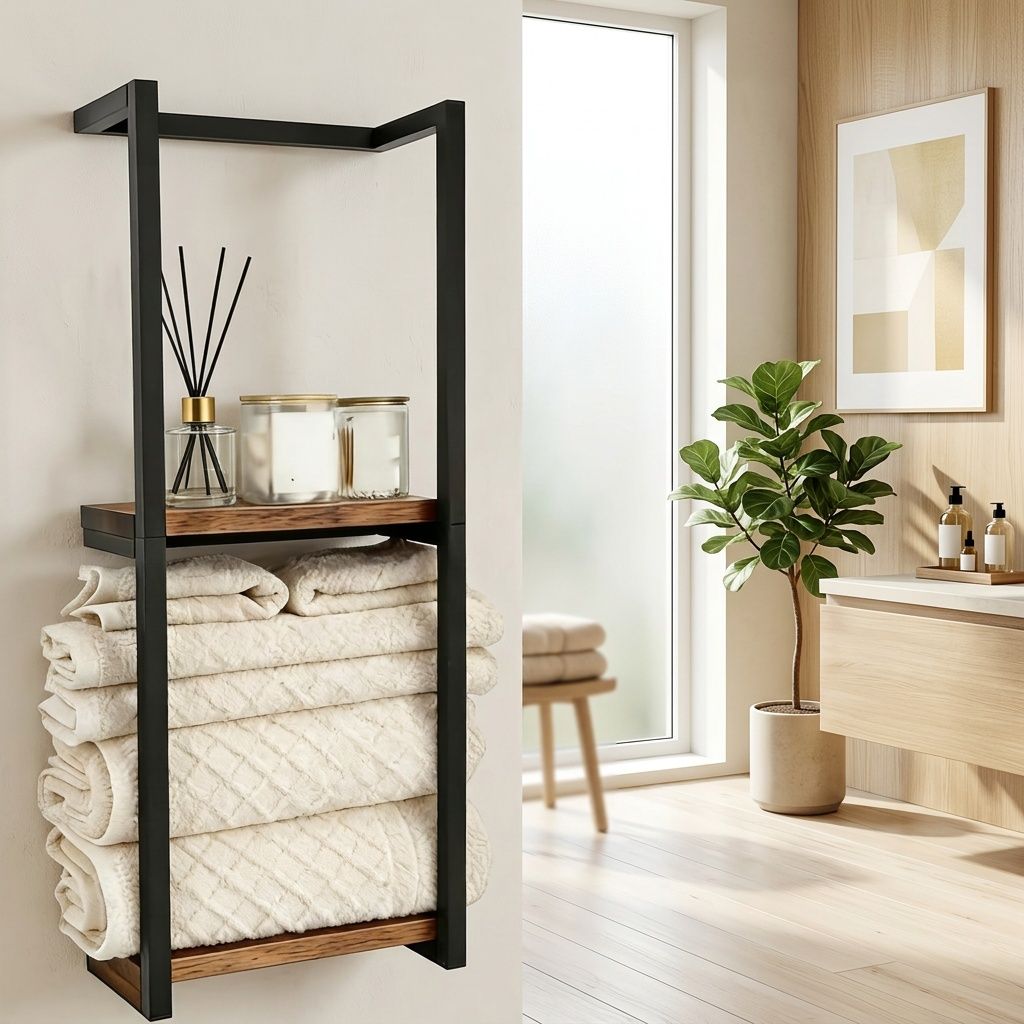 2 Layer Wall Mounted Towel Storage Rack