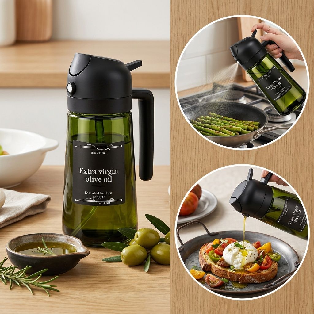 2-in-1 Glass Olive Oil Dispenser Bottle Set