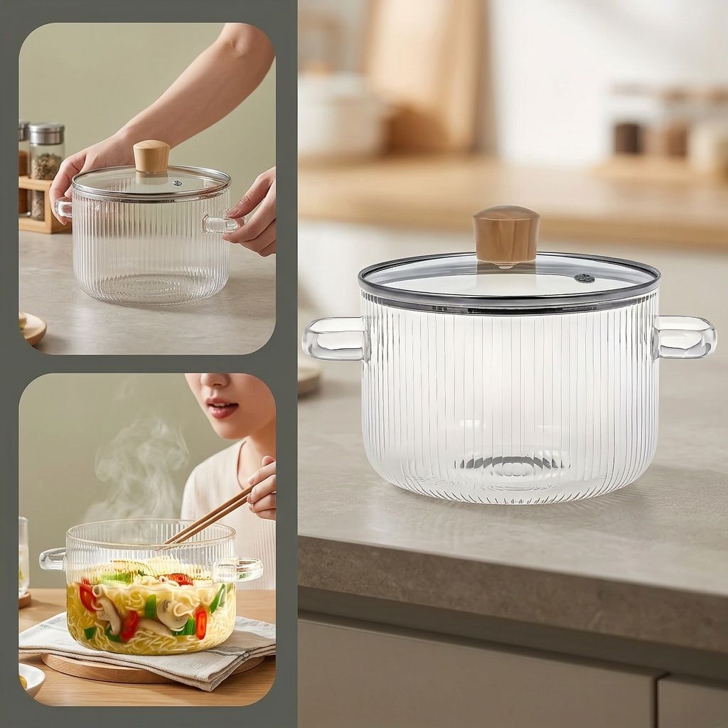 1500ml High Borosilicate Glass Pot with Lid