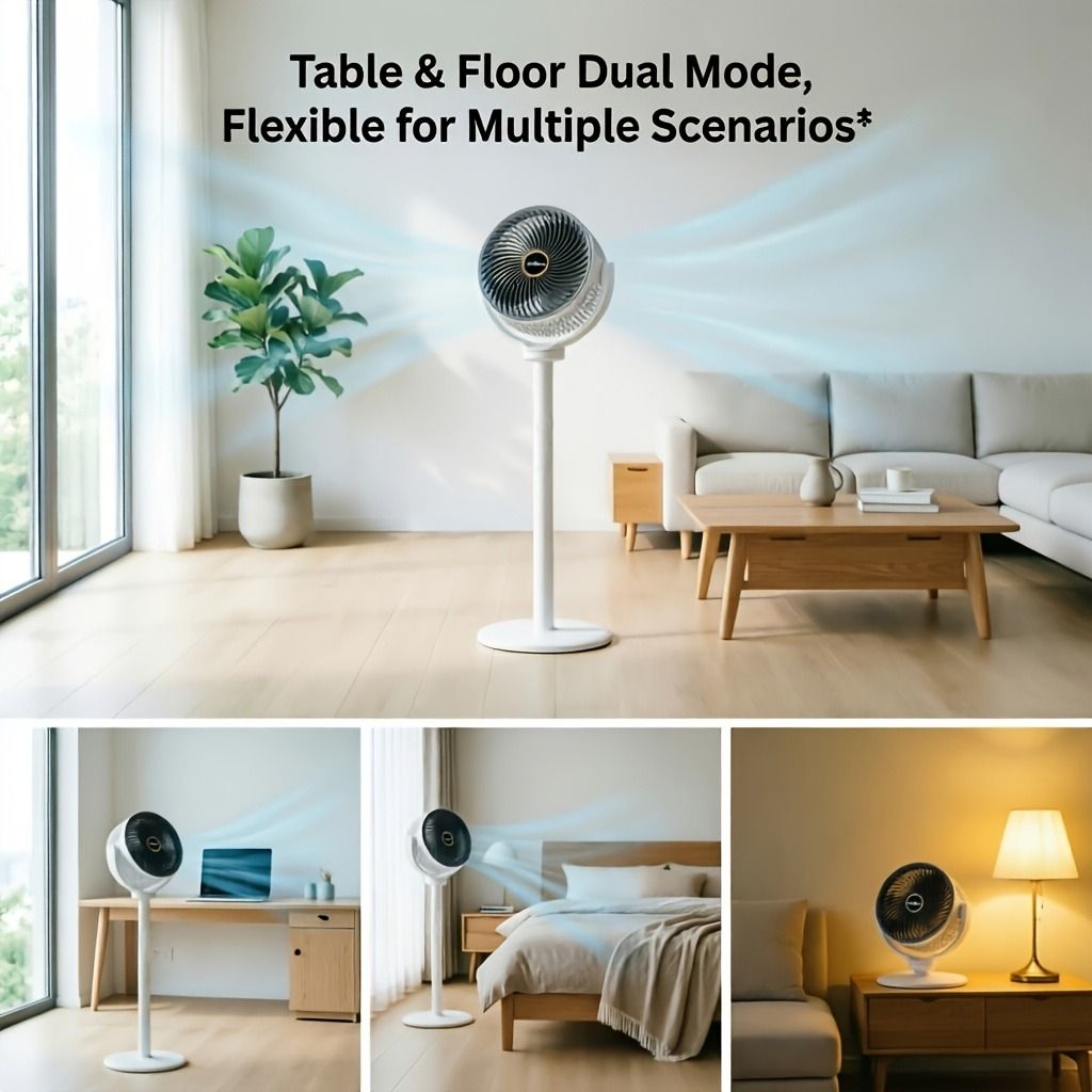 3 in 1 Upright Desktop Fan with 5 Speed Adjustment