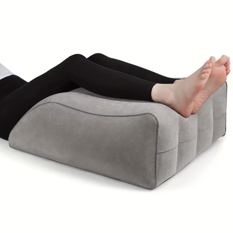 Inflatable Leg Pillow Microfiber Grey