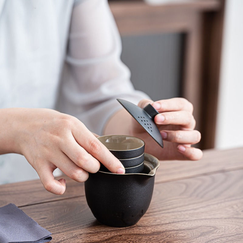 Portable Travel Tea Set with Capsule Storage Bag
