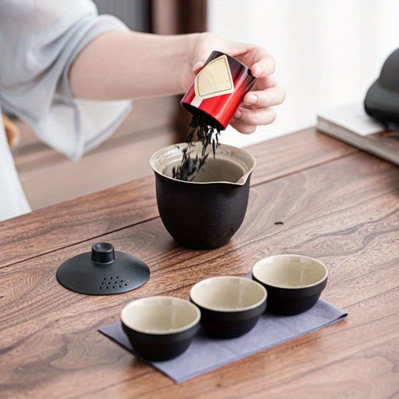 Portable Travel Tea Set with Capsule Storage Bag