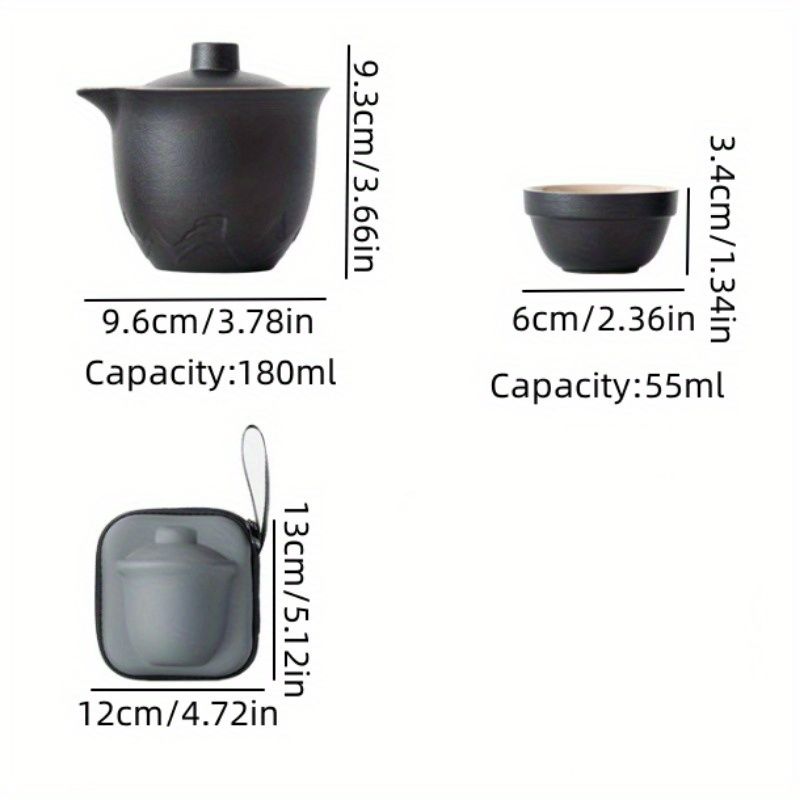 Portable Travel Tea Set with Capsule Storage Bag