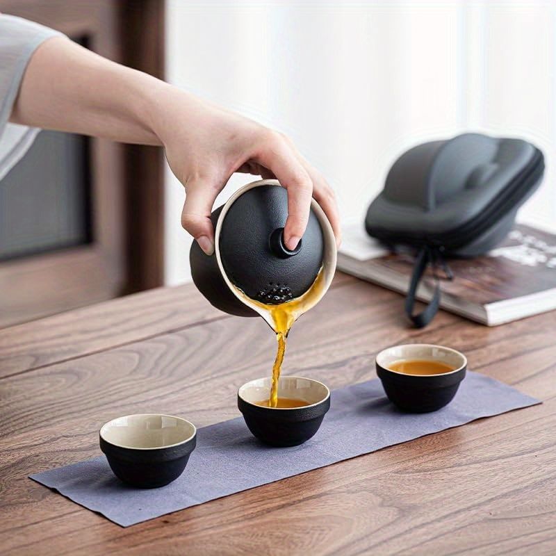 Portable Travel Tea Set with Capsule Storage Bag