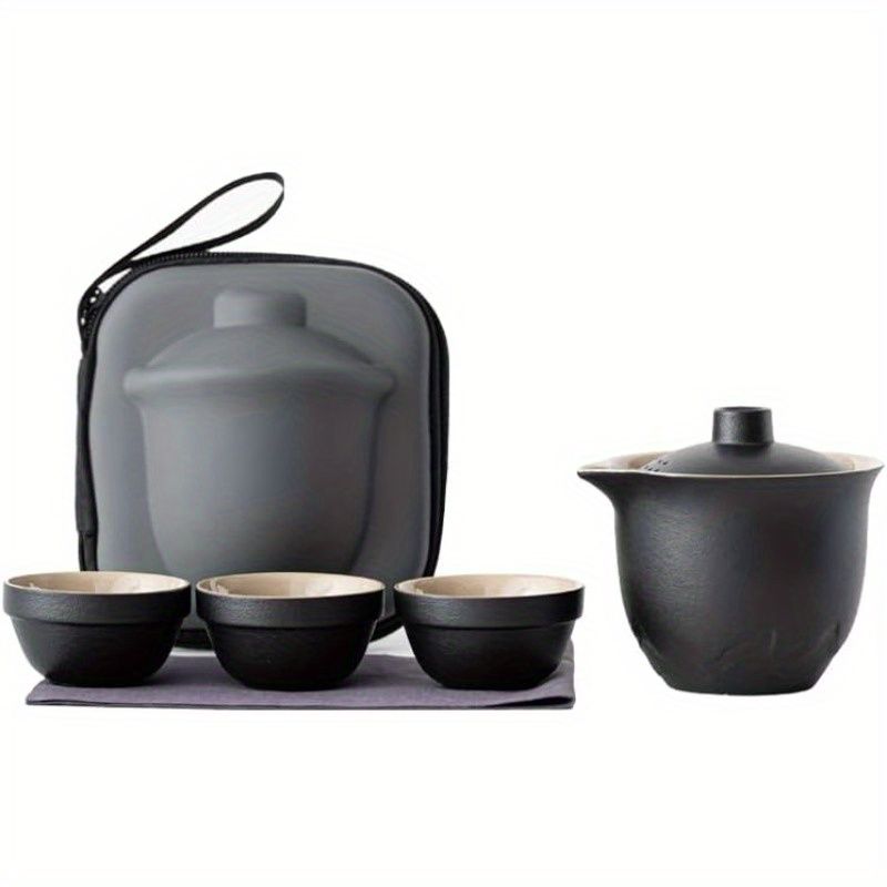 Portable Travel Tea Set with Capsule Storage Bag