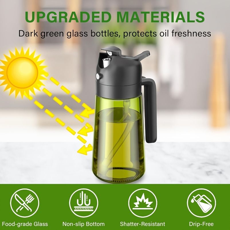 2-in-1 Glass Olive Oil Dispenser Bottle Set