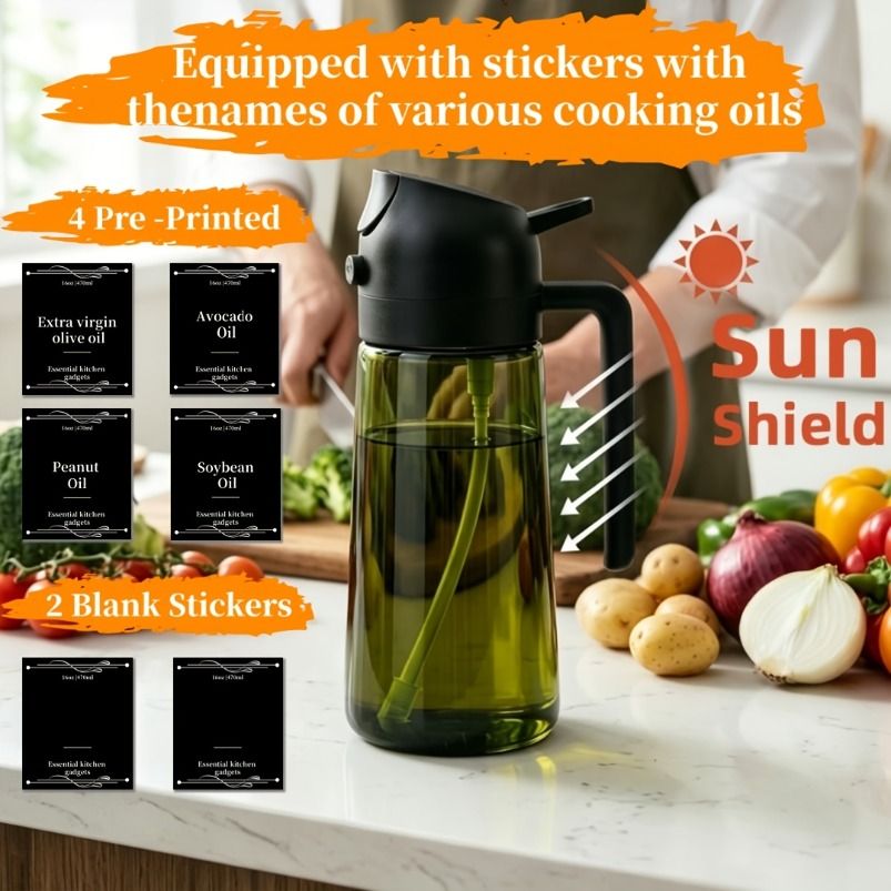 2-in-1 Glass Olive Oil Dispenser Bottle Set