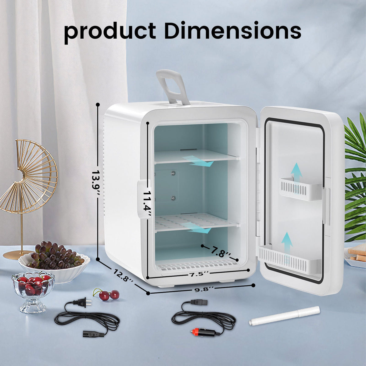 Portable Mini Fridge Cooler for Beverage Food Skincare