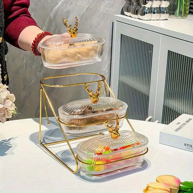 3 Tier Snack and Fruit Tray With Lid
