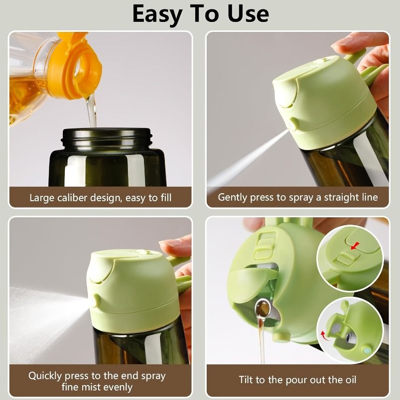 2-in-1 Glass Olive Oil Dispenser Bottle Set