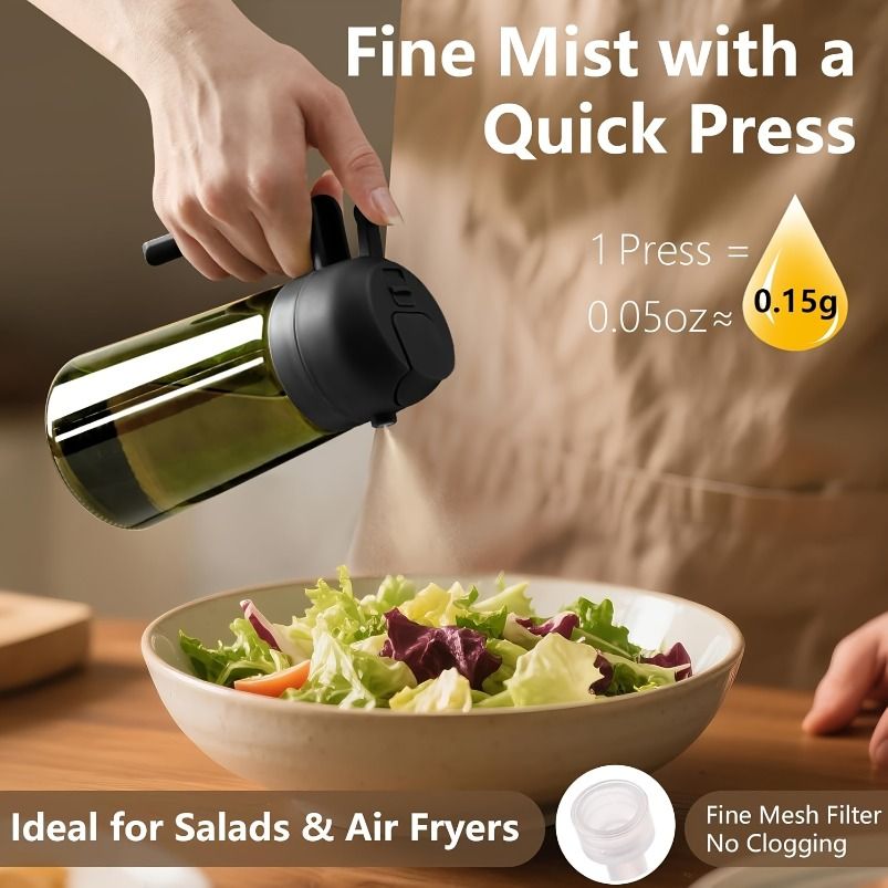 2-in-1 Glass Olive Oil Dispenser Bottle Set