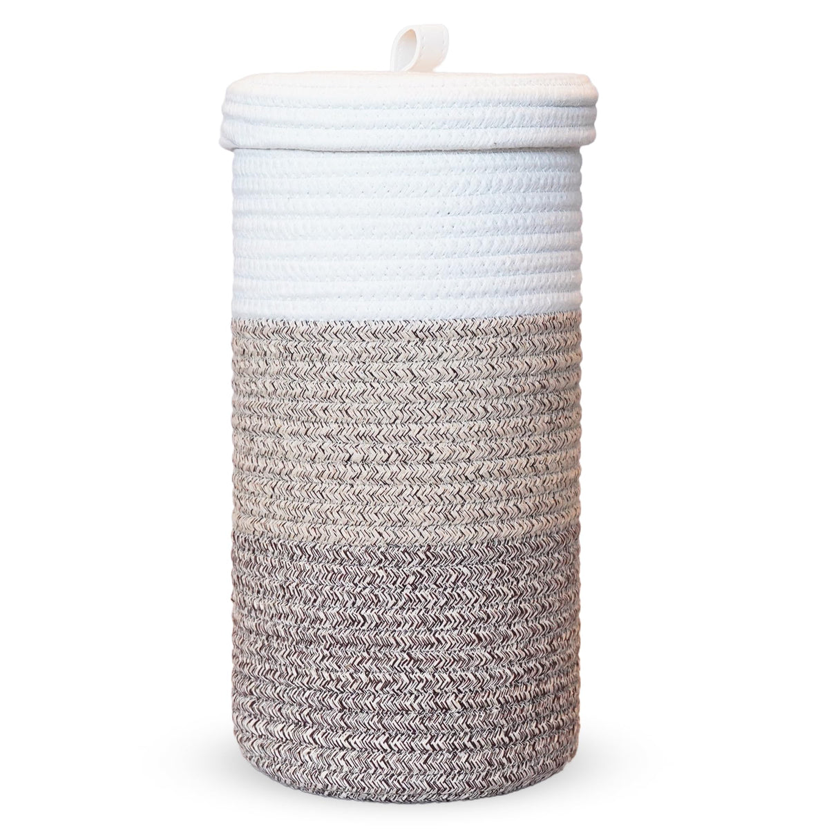 Handmade Woven Toilet Paper Holder Basket with Lid