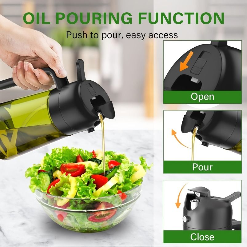 2-in-1 Glass Olive Oil Dispenser Bottle Set