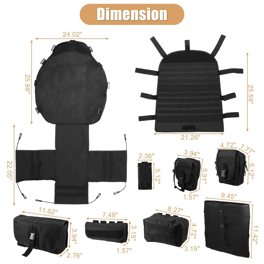 Car Front Seat Back Organizer Storage Bag 7 Pocket for Jeep Wrangler JK JL