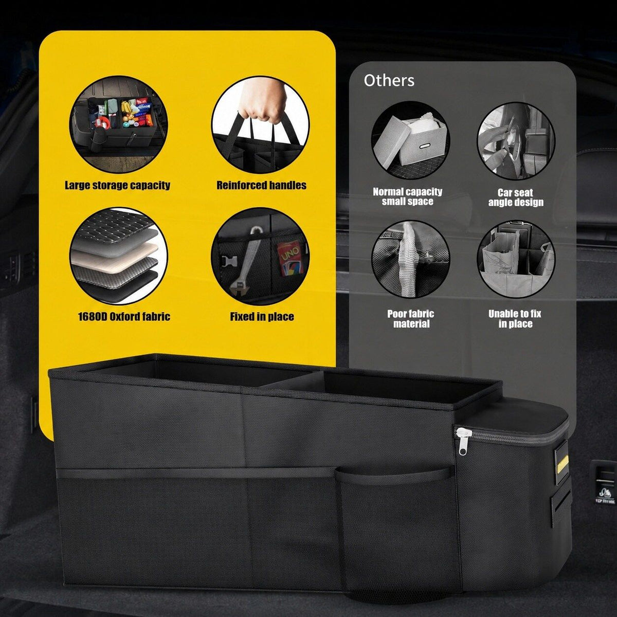 Mikiotto Car Seat Organizer with Cup Holder and Tissue Box LMK0828K640