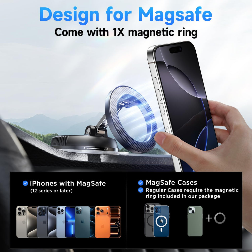 Magnetic Car Phone Holder Mount 78 lb Suction Cup