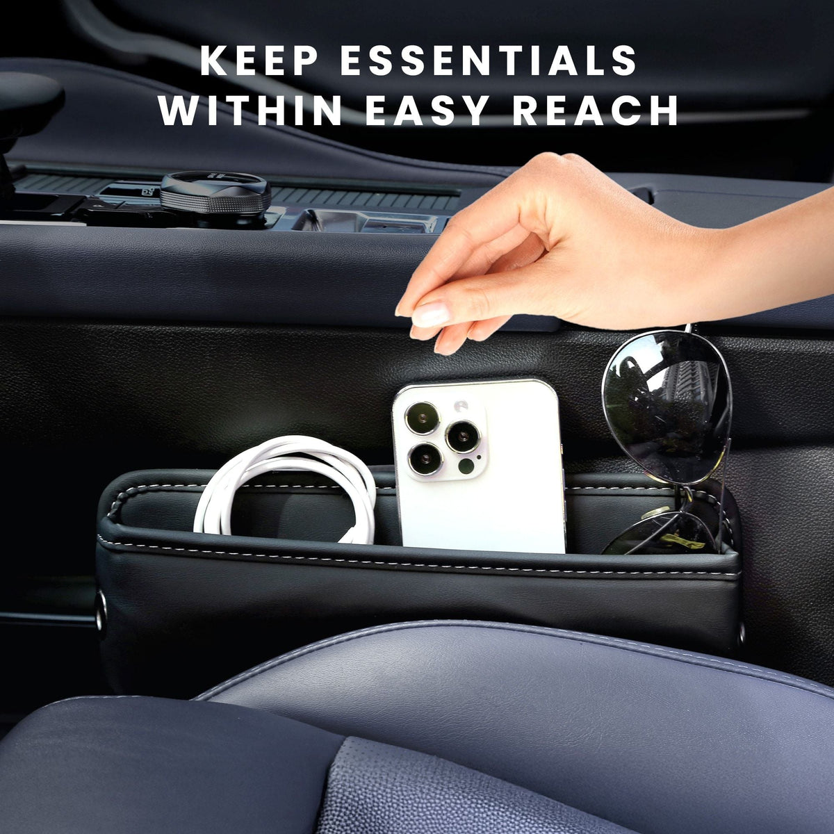 Car Seat Gap Filler Organizer Universal Fit with Charging Holes