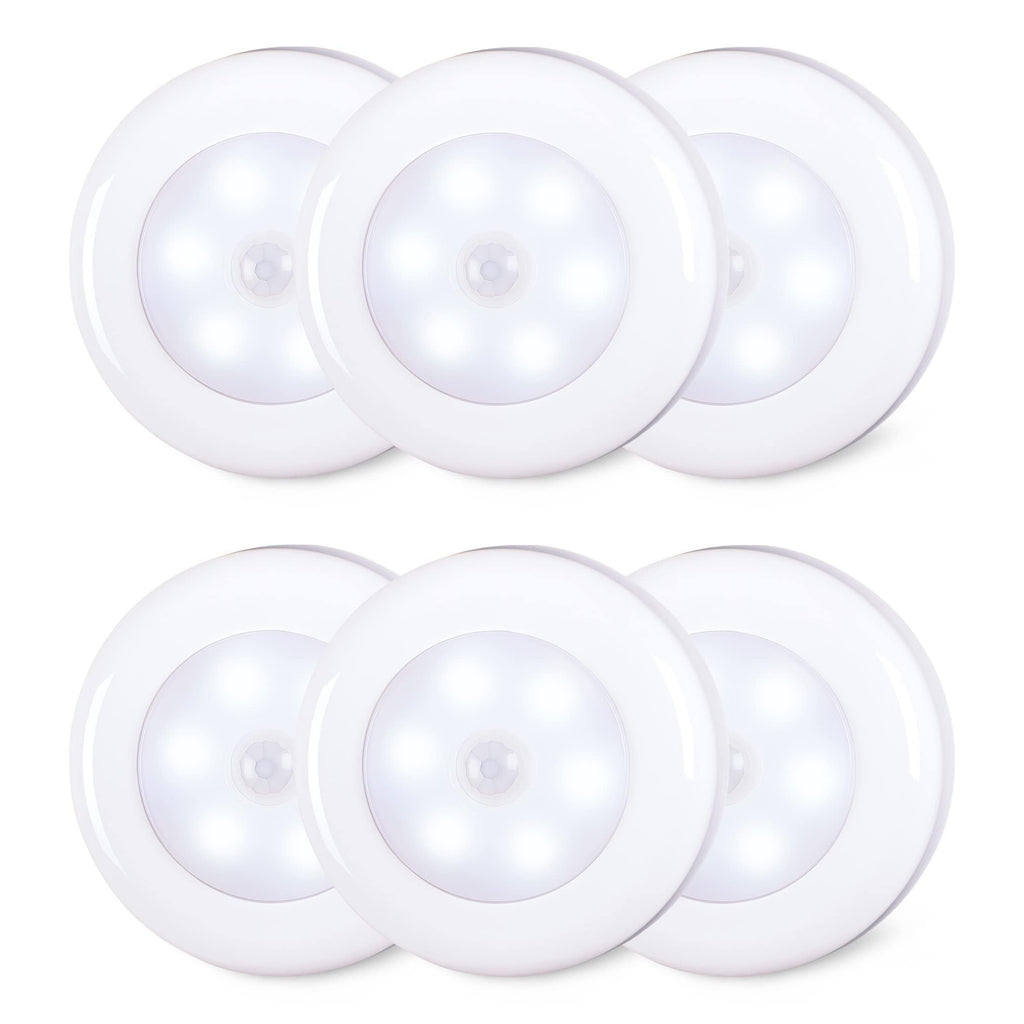6-Pack Motion Sensor LED Puck Lights 60 Lumen