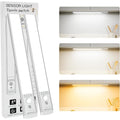 2 Pack Rechargeable LED Under Cabinet Lights with Motion Sensor 10 Inch Magnetic Stick On Closet Light Stepless Dimmable for Kitchen Pantry Wardrobe