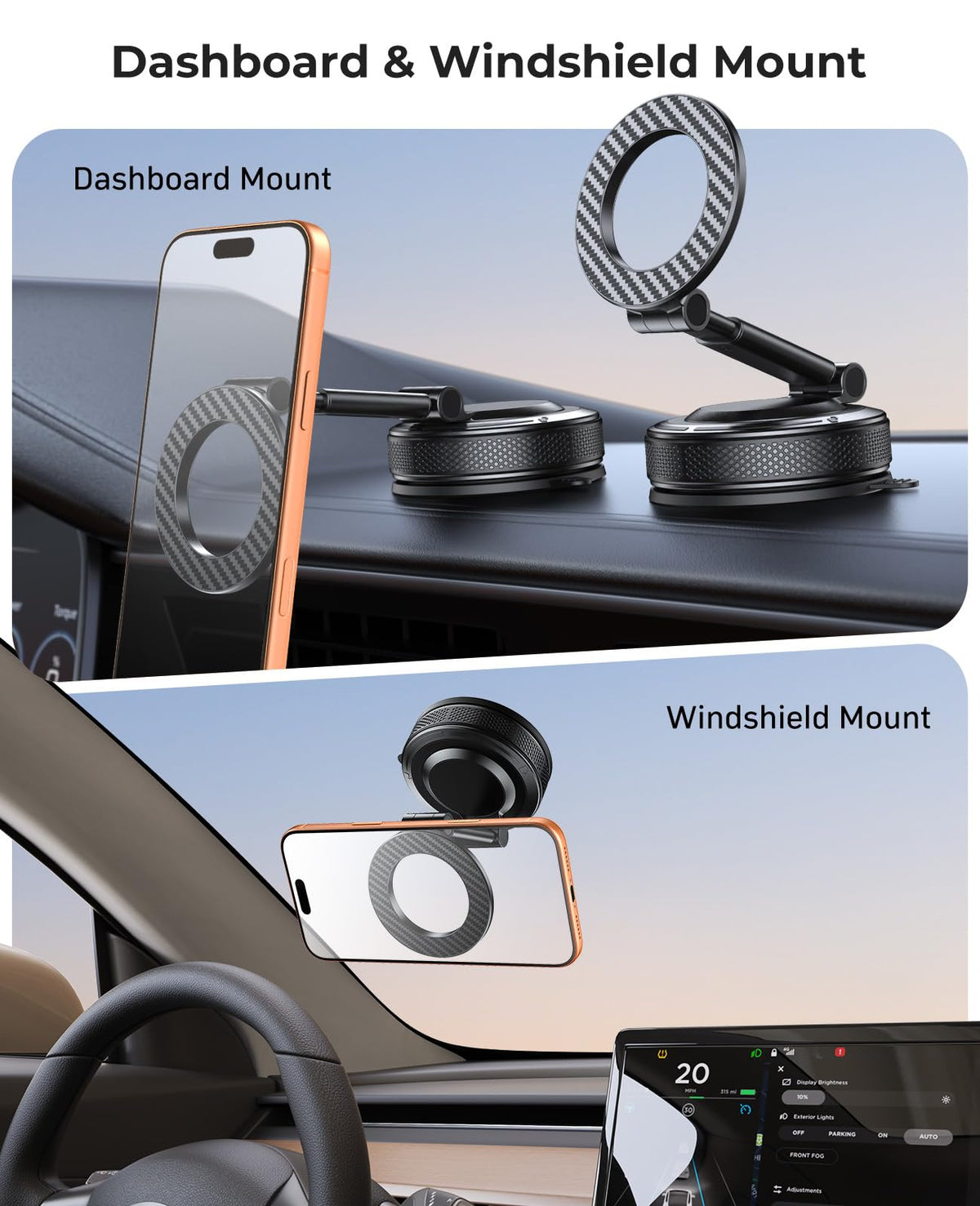 Magnetic Car Phone Mount with Extendable Arm