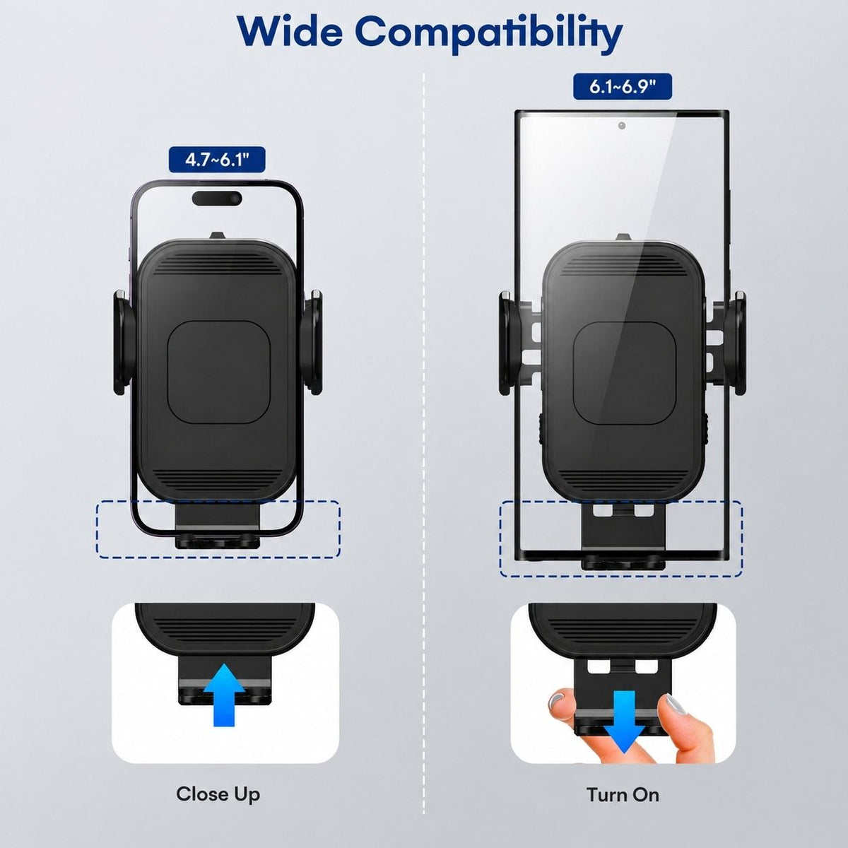 Wireless Car Charger 15W Fast Charging Auto Clamping Phone Mount