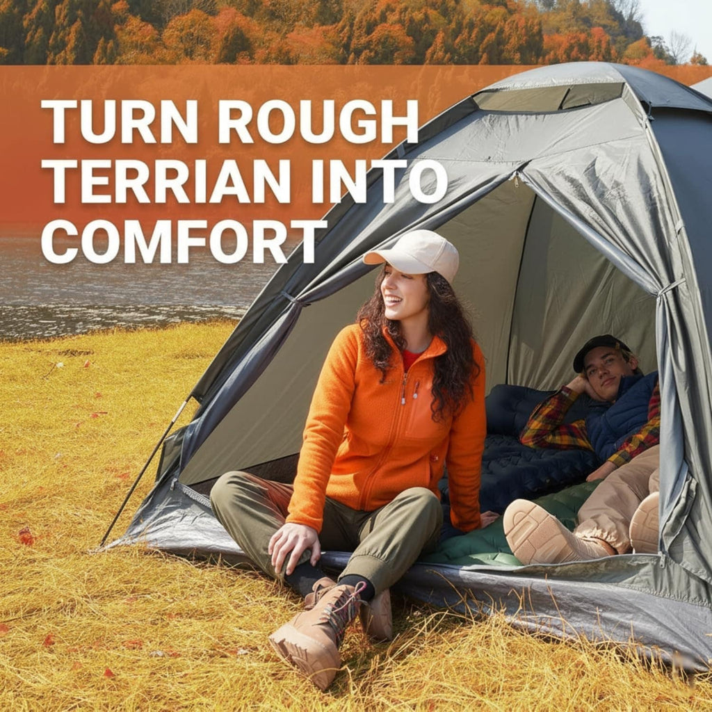 Ultralight Inflatable Camping Sleeping Pad with Built-In Pillow and Foot Pump