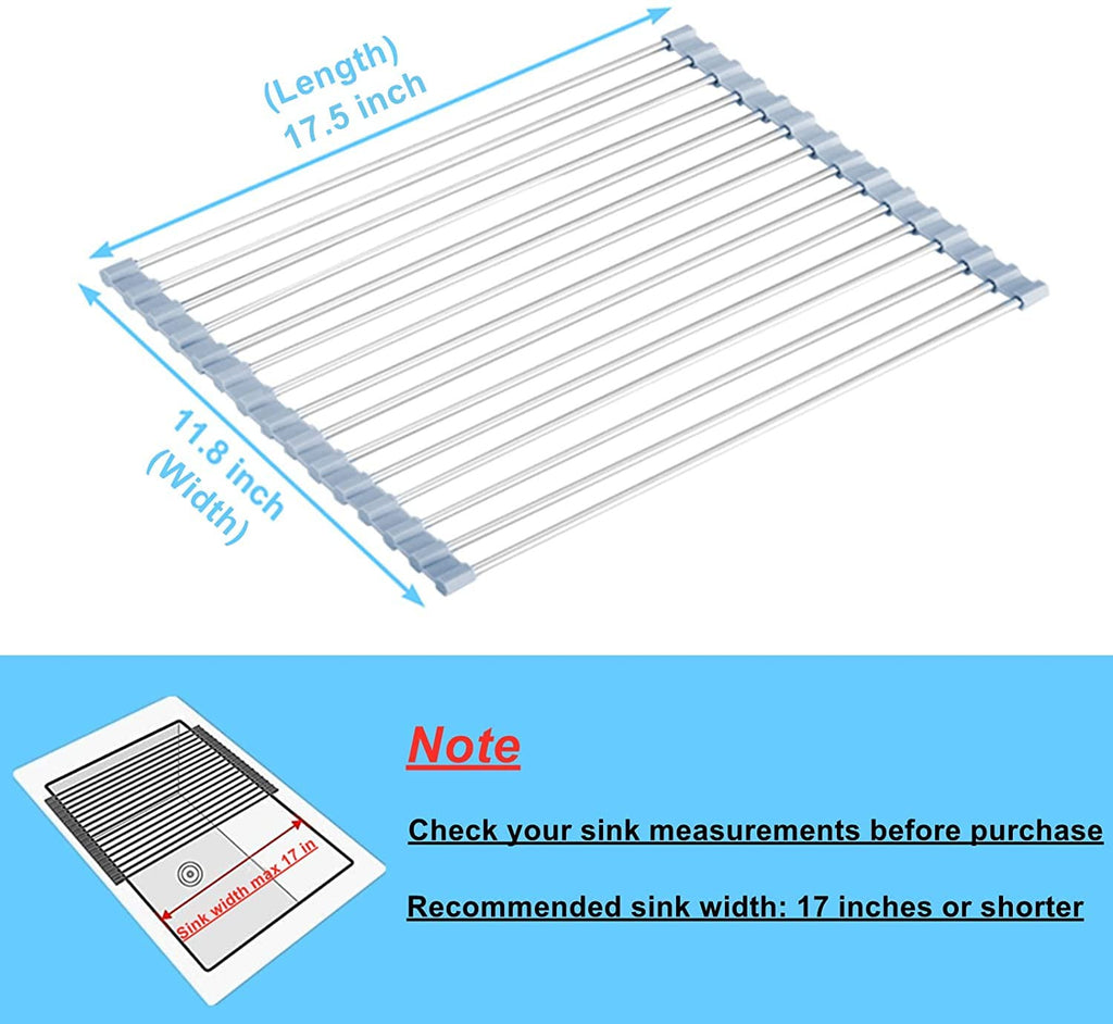 Roll-Up Stainless Steel Over-Sink Dish Drying Rack
