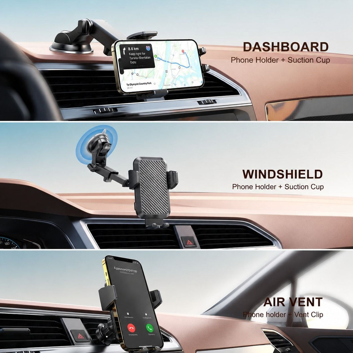 Wireless Car Charger Phone Holder 15W Auto Clamping Mount