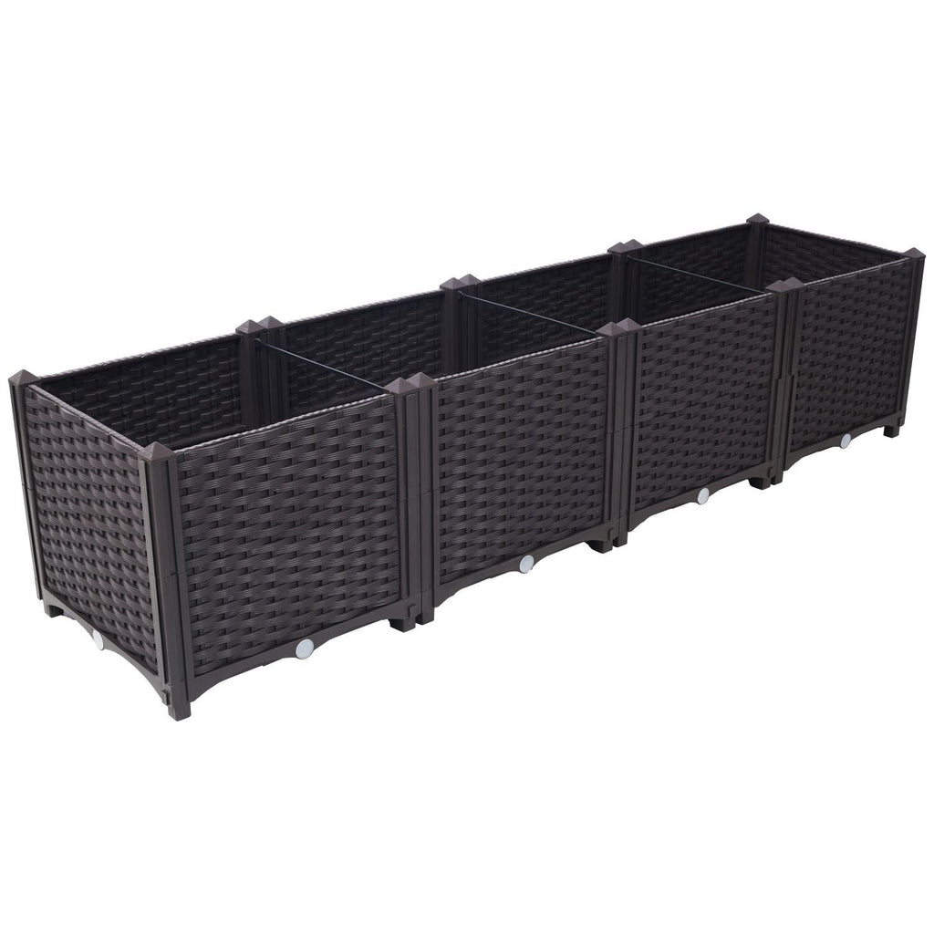 Plastic Self-Watering Deep Raised Garden Bed Planter Box