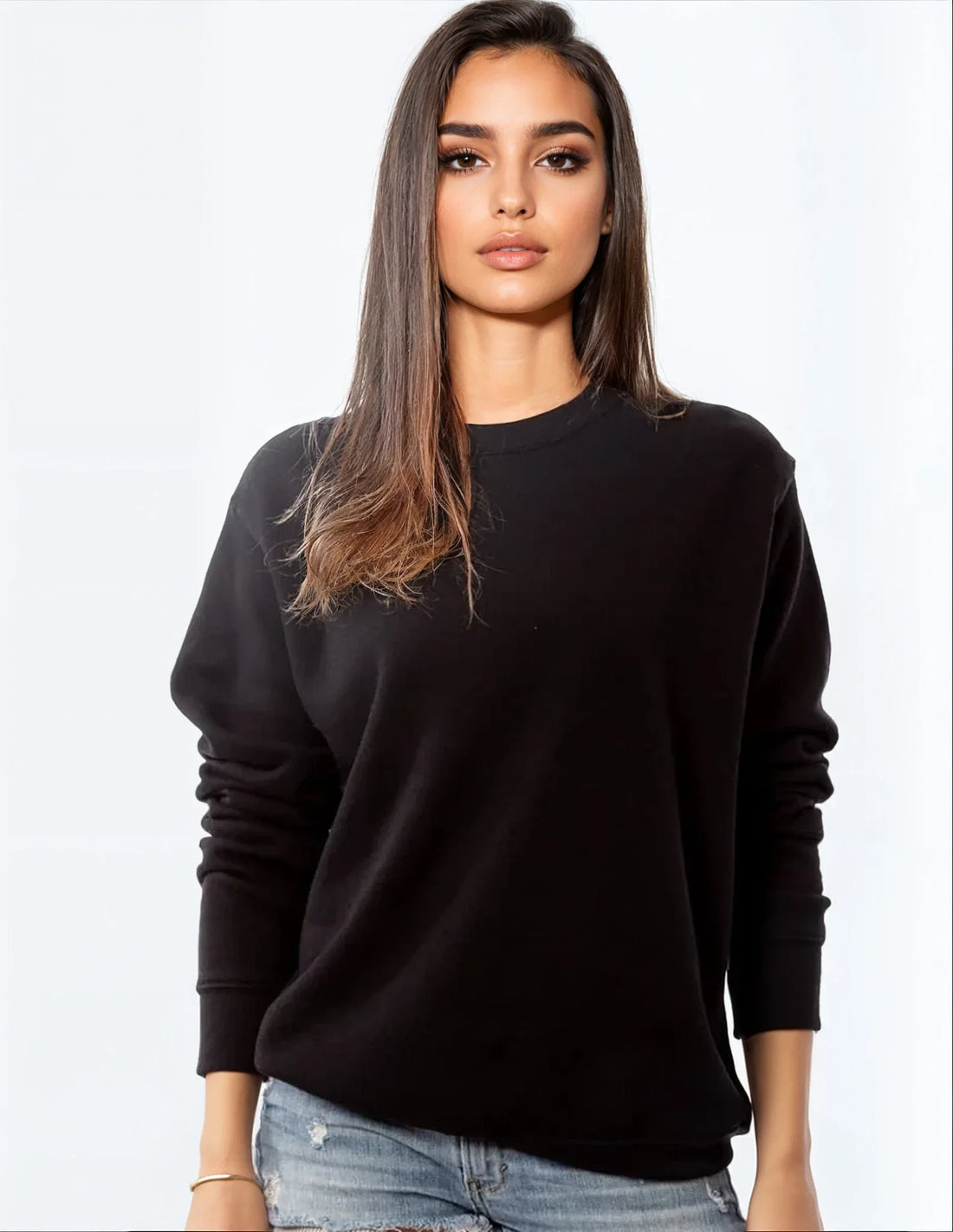 Retro Fleece Crewneck Sweatshirt 8 oz Cotton Blend Basic