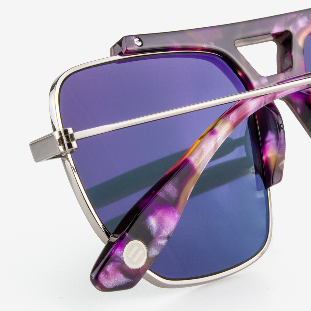 Hudson Polarized Aviator Sunglasses with Wood and Acetate Frames