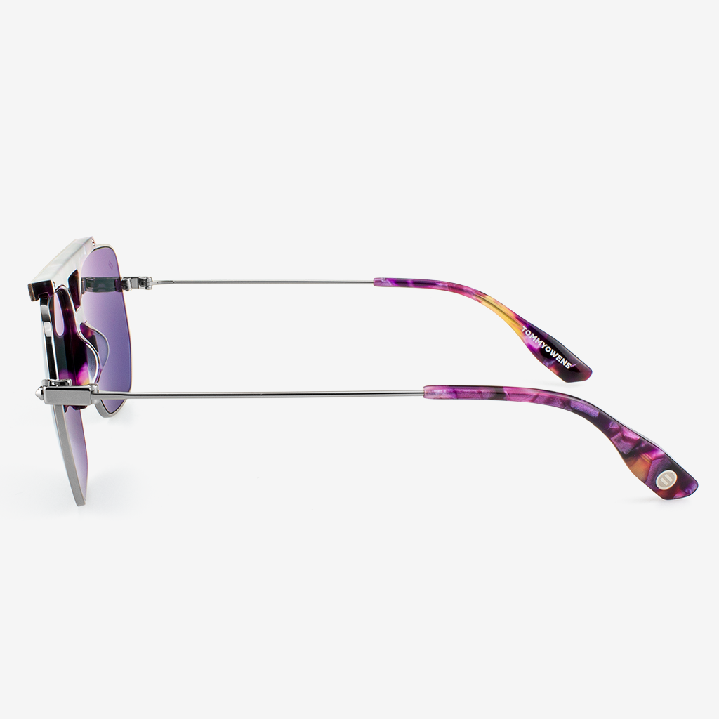 Hudson Polarized Aviator Sunglasses with Wood and Acetate Frames