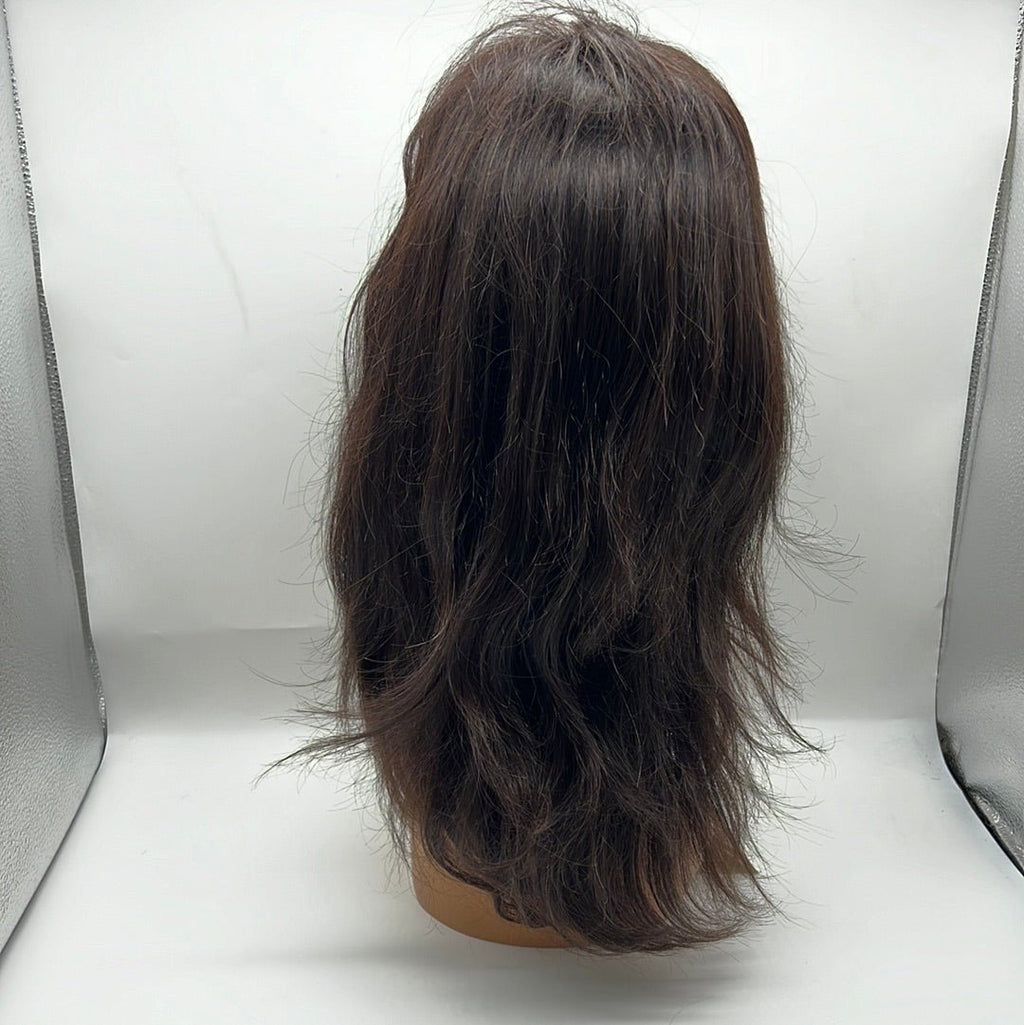 18" Lace Front Human Hair Wig in Natural Dark Brown
