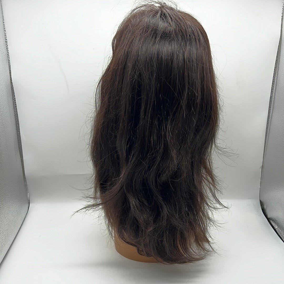 18" Lace Front Human Hair Wig in Natural Dark Brown