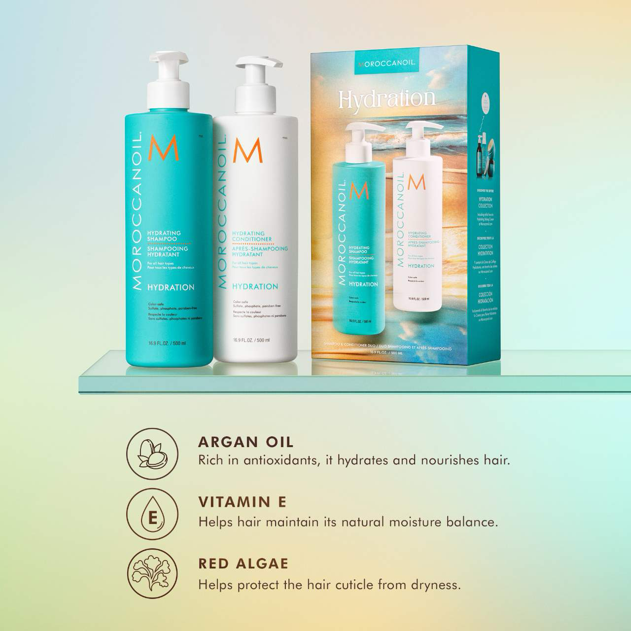 Hydrating Shampoo and Conditioner Jumbo Set with Argan Oil 500ml