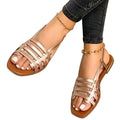 Women's Hollow Flat Sandals for Summer Beach and Casual Wear