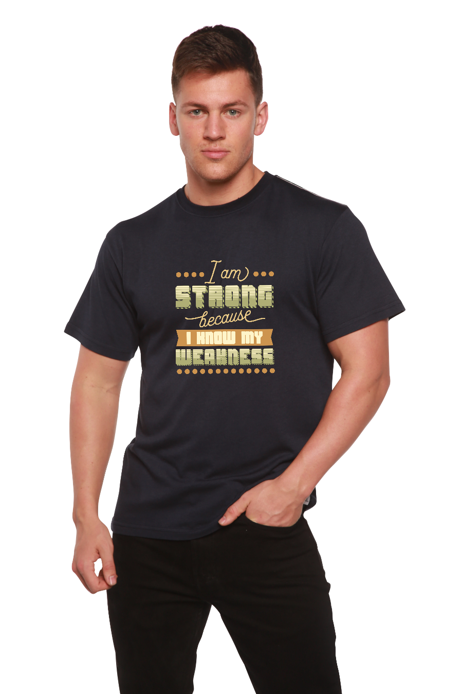 I am Strong Men's Bamboo Viscose Organic Cotton Graphic Tee