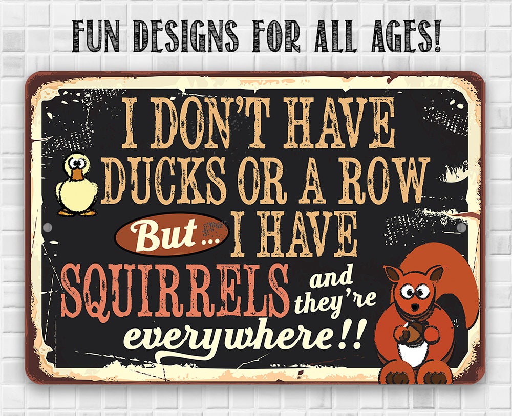 I Don't Have Ducks or a Row But I Have Squirrels - Metal Sign