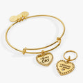 A sparkling I Love My Cat bangle bracelet and matching crystal cat collar charm set