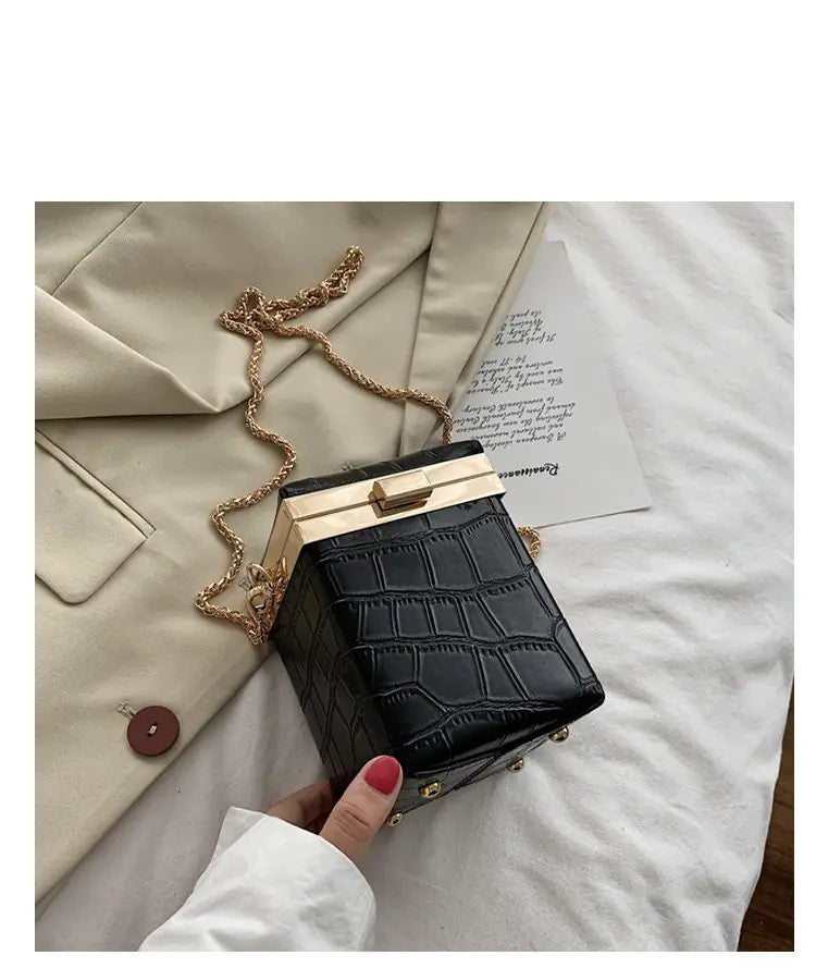 Small Retro Stone Pattern Square Bag for Women