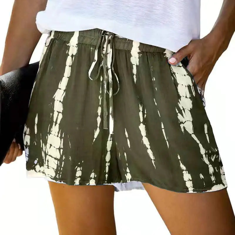 Women Summer Tie-Dye Striped High-Waist Loose Shorts - Image 24