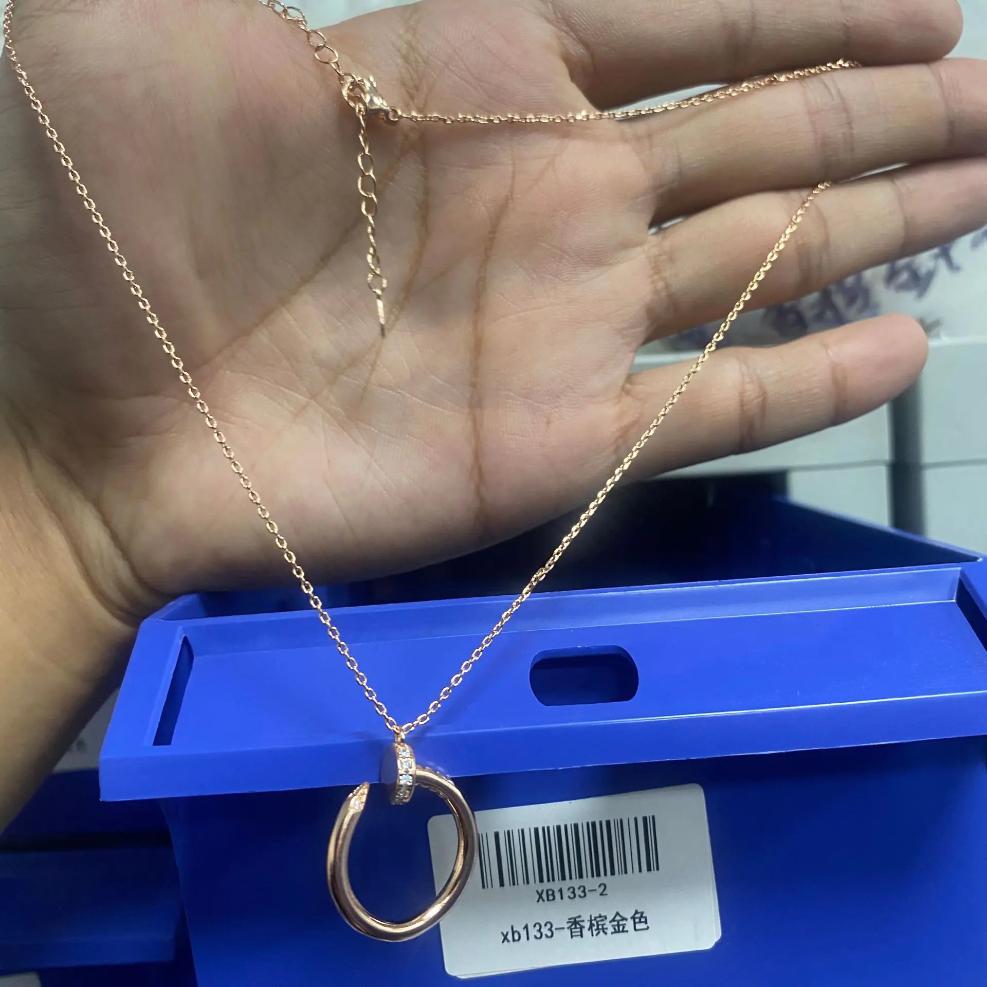 Trendy Luxury Hook Pendant Necklace for Women