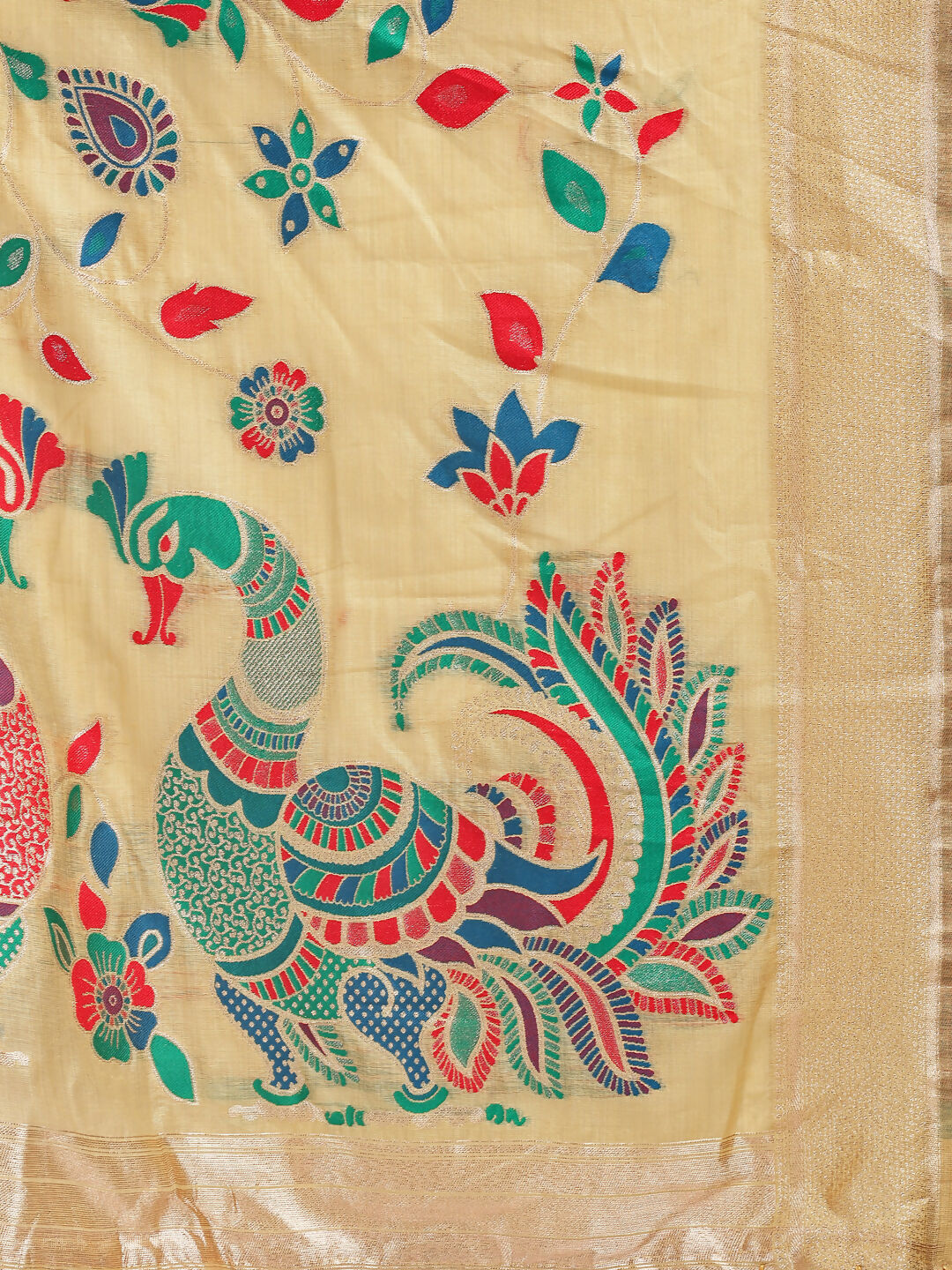 Women's Yellow Linen Cotton Saree - Classic Traditional Ethnic Wear