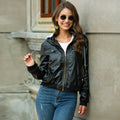 Women's Brown Hooded Faux Leather Jacket with Fleece Lining - Image 6